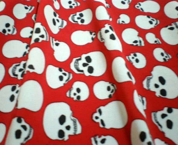 3. Red-White Black Eye Skull Print